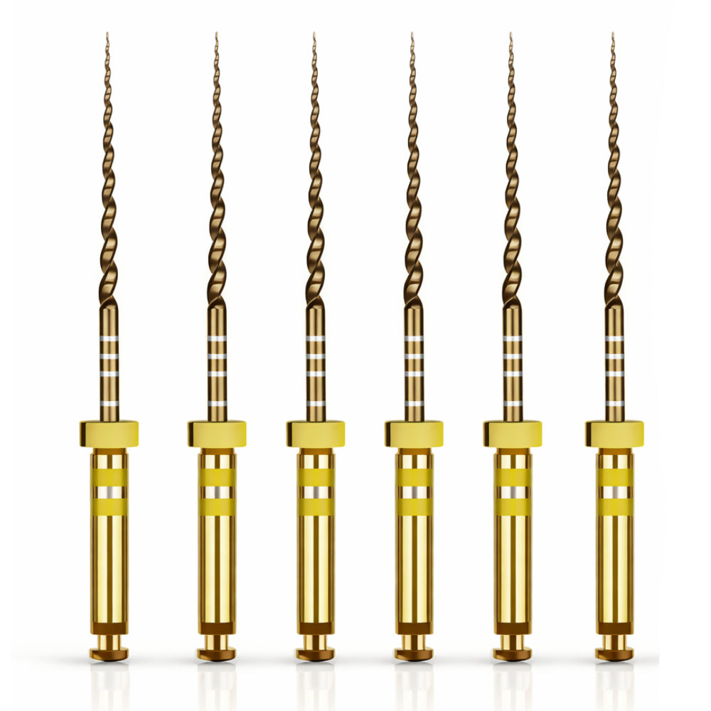 Woodpecker Endo Plus Heat Treated Gold Rotary Files - 25mm W3 20/0.06