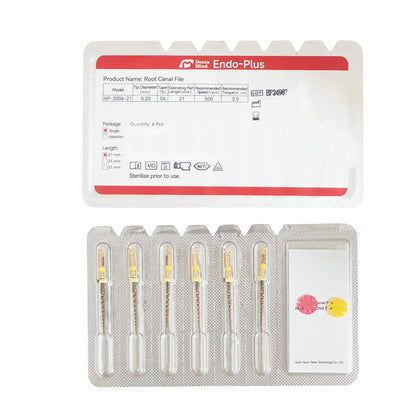 Woodpecker Endo Plus Heat Treated Gold Rotary Files - 21mm W3 20/0.06