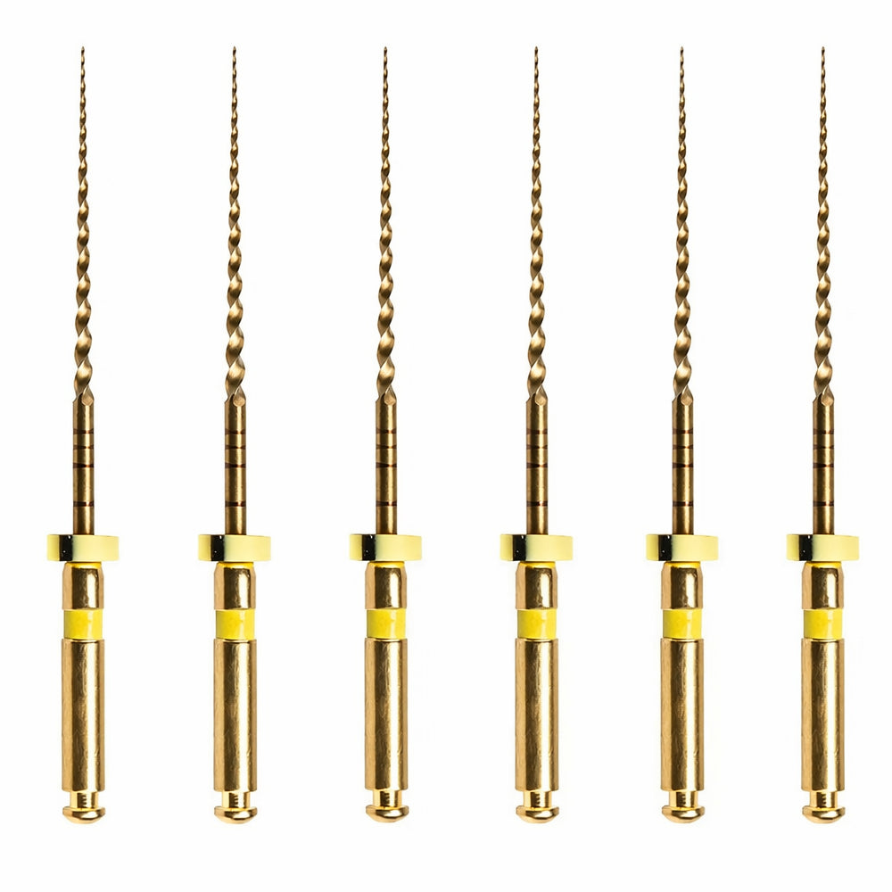 Woodpecker Endo Plus Heat Treated Gold Rotary Files - 25mm W2 20/0.04