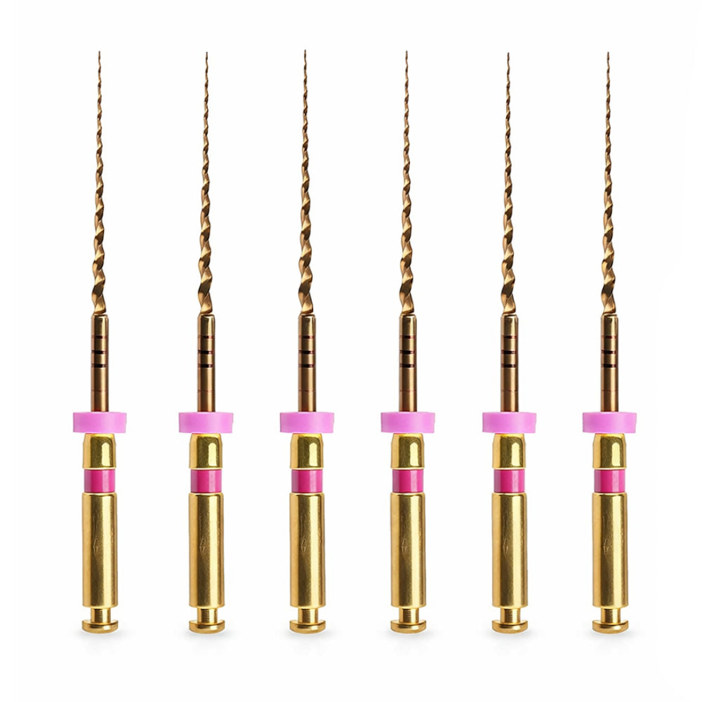 Woodpecker Endo Plus Heat Treated Gold Rotary Files - 25mm W3 Path 12/.vt