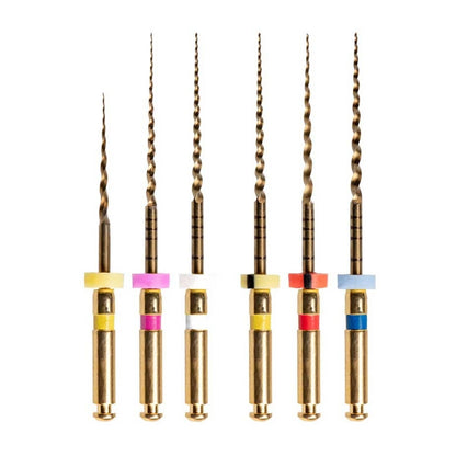 Woodpecker Endo Plus Heat Treated Gold Rotary Files - 25mm Assorted (W0-W4)